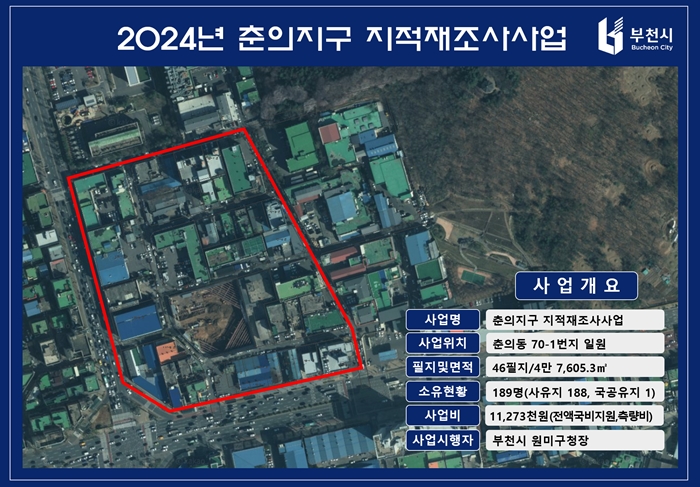 부천시, 춘의지구 등 3개 지구 지적재조사 사업 완료