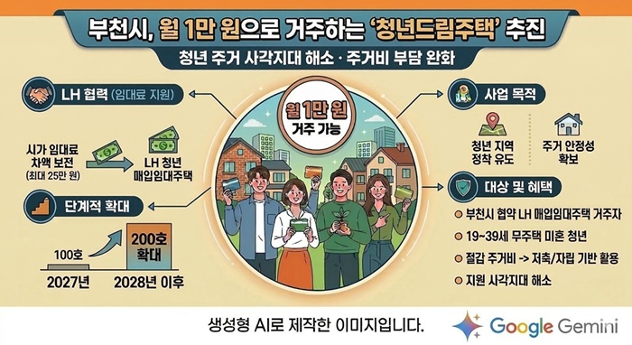 부천시, 월 1만 원으로 거주하는 ‘청년드림주택’ 추진